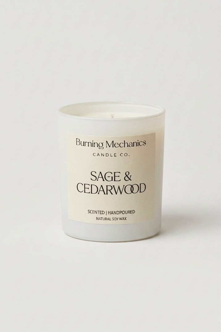 Sage & Cedarwood - Standard Candle White